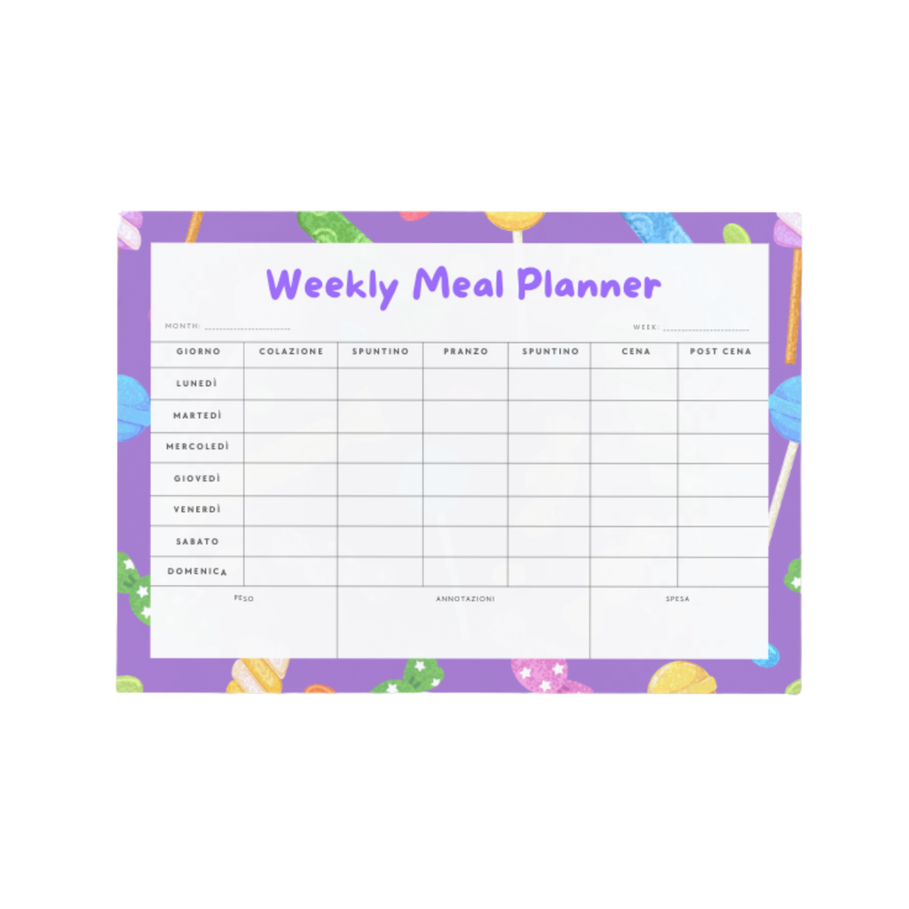 Weekly Meal Planner Candy