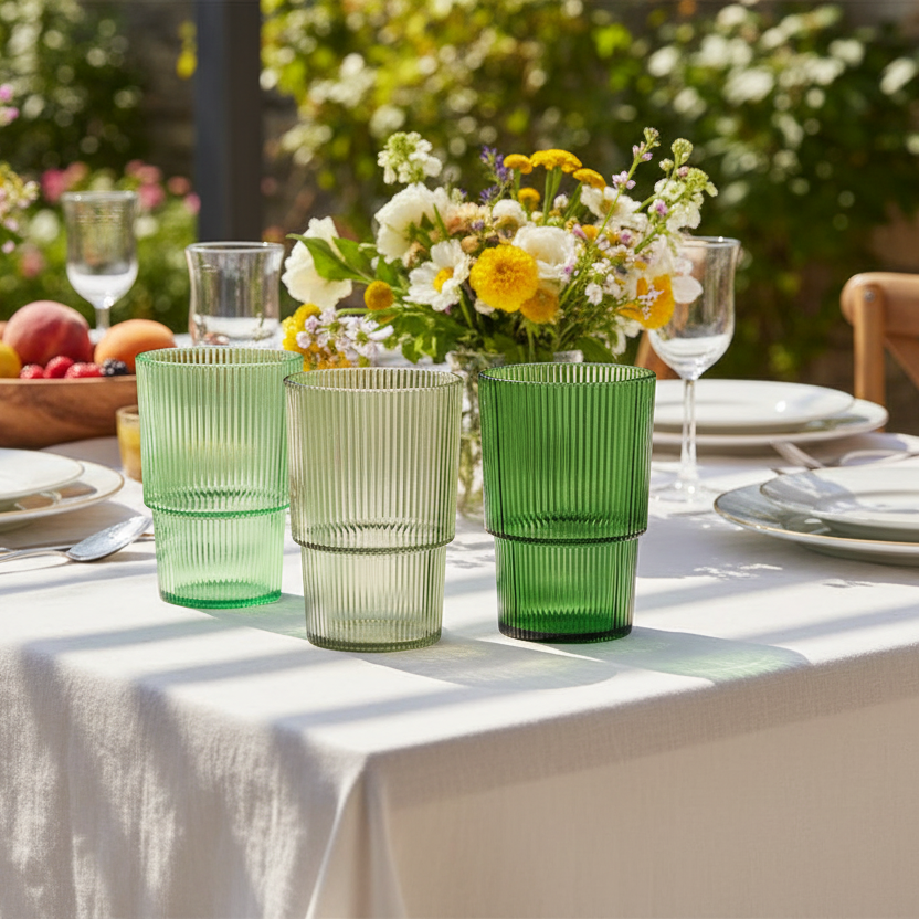 Set Bicchieri 3 pz - Verde  420 ml